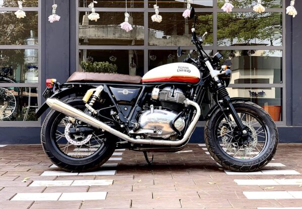 Powerage Slipon Exhaust for Royal Enfield Interceptor 650 / GT 650 – Polish Finish Long — изображение 2
