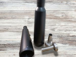 Image Adaptable Slip-On Silencer (Pair)- FAT CANS-BLACK FINISH For Royal Enfield Interceptor 650 / Continental GT 650 – SS Motocorp