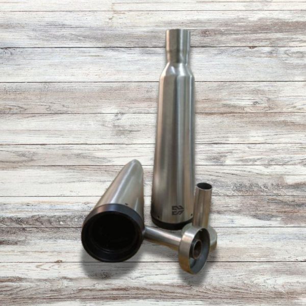 Image Adaptable Slip-On Silencer (Pair)- FAT CANS-STEEL FINISH For Royal Enfield Interceptor 650 / Continental GT 650 – SS Motocorp