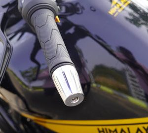 Image Aluminium Bar End Sliders for Himalayan 450 – Polished Silver – Carbon Racing