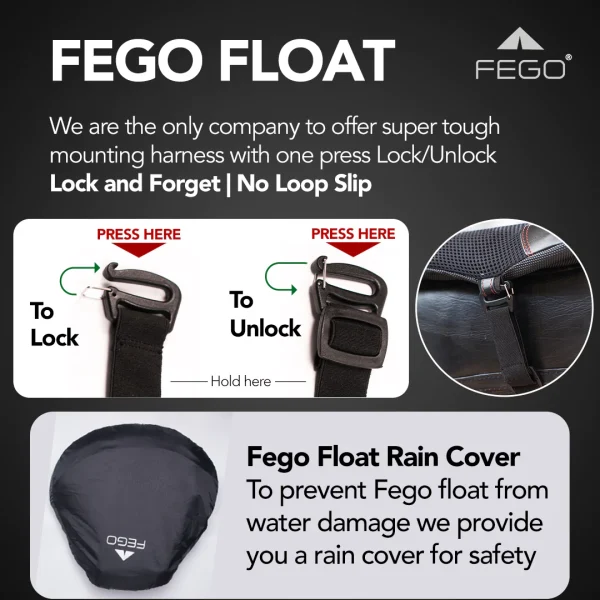 Image FEGO Float Advanced Air Suspension Seat and With Built In Air Pump – Black