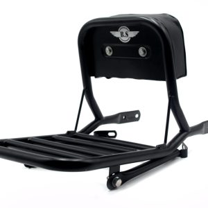 Image Bullet Backrest with Carrier in Stainless Steel Black Powder Coated – BR0057B