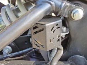 Image Economy Rear Brake Reservoir Protector for Himalayan 450 – Mild Steel – Carbon Racing