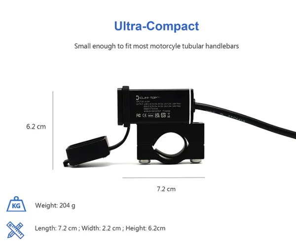 Image Handlebar Mounted 36W PD USB-C+QC 3.0 (Aluminium) – Cliff Top – TY-A2004