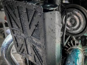 Image New UK Flag Radiator Grill All Black for GT/Interceptor 650- ZANA – ZI-8099