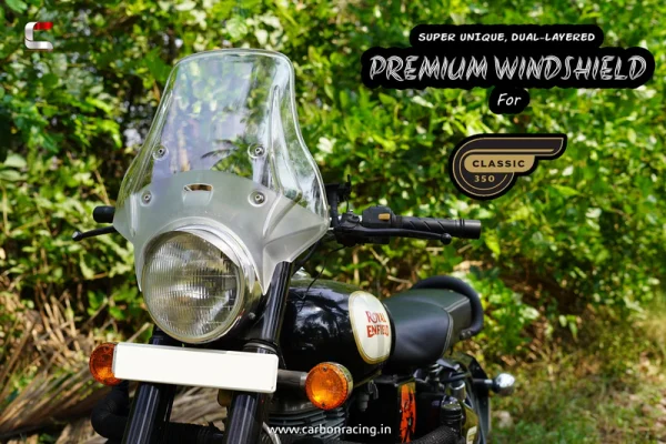 Image Premium Windshield for Royal Enfield Classic/Standard/Bullet – Clear