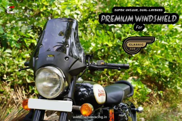 Image Premium Windshield for Royal Enfield Classic/Standard/Bullet – Smoked