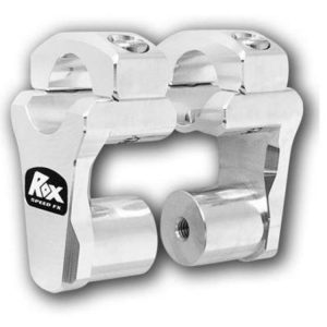 Image Rox Pivoting Handlebar Risers – 51mm Rise, 22 & 28mm Handlebar – Natural Aluminium