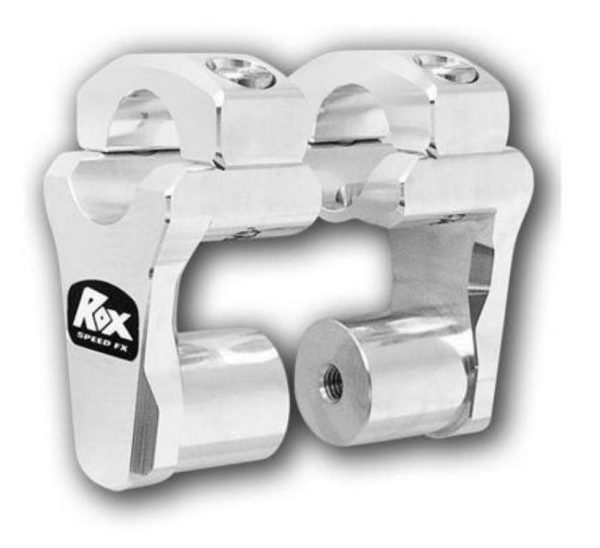 Image Rox Pivoting Handlebar Risers – 51mm Rise, 22 & 28mm Handlebar – Natural Aluminium