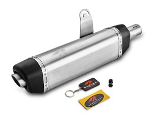 Image Red Rooster Vertex–Matte Exhaust for Royal Enfield Scram 411