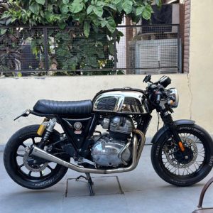 Image Royal Enfield-2 x 1 Full System Exhaust with SLIM CAN – Interceptor 650 / Continental GT 650 – SS Motocorp