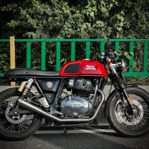 Image Royal Enfield-2 x 2 Full System Exhaust with SLIM CANS – Interceptor 650 / Continental GT 650 – SS Motocorp