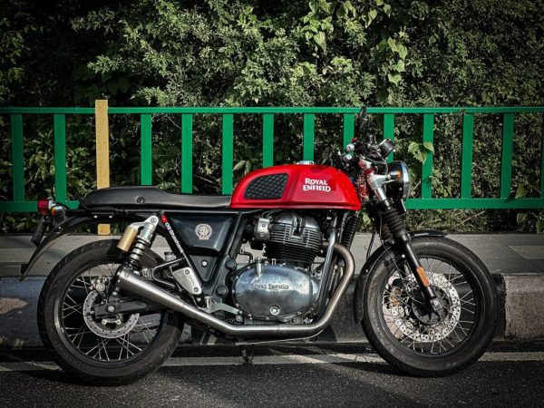 Image Royal Enfield-2 x 2 Full System Exhaust with SLIM CANS – Interceptor 650 / Continental GT 650 – SS Motocorp