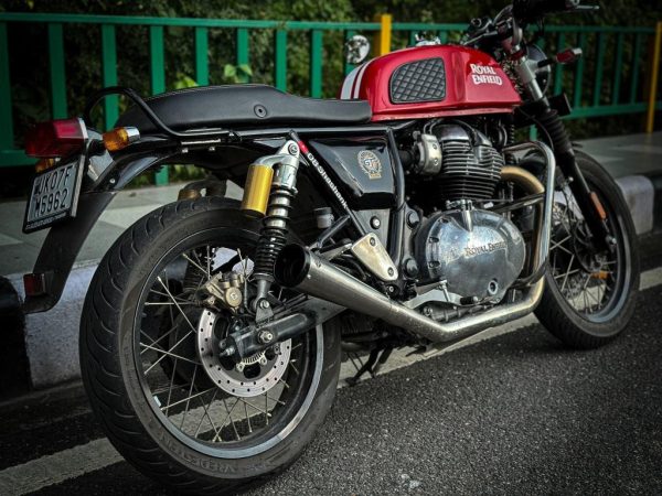 Image Royal Enfield-2 x 2 Full System Exhaust with SLIM CANS – Interceptor 650 / Continental GT 650 – SS Motocorp