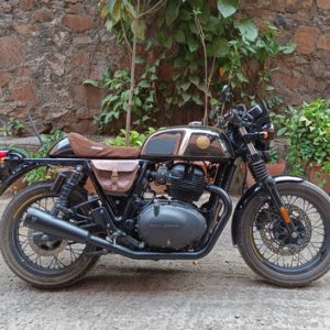 Image Royal Enfield- 2×2 Black Finish Full System Exhaust With Fat Cans – Interceptor 650 / Continental Gt 650 – Ss Motocorp