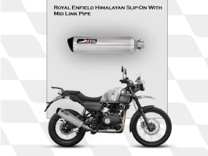 Image Royal Enfield Himalayan Slip-On Devil Exhaust With Mid Link Pipe – Part no. D2.1L – 520 mm Extended Body