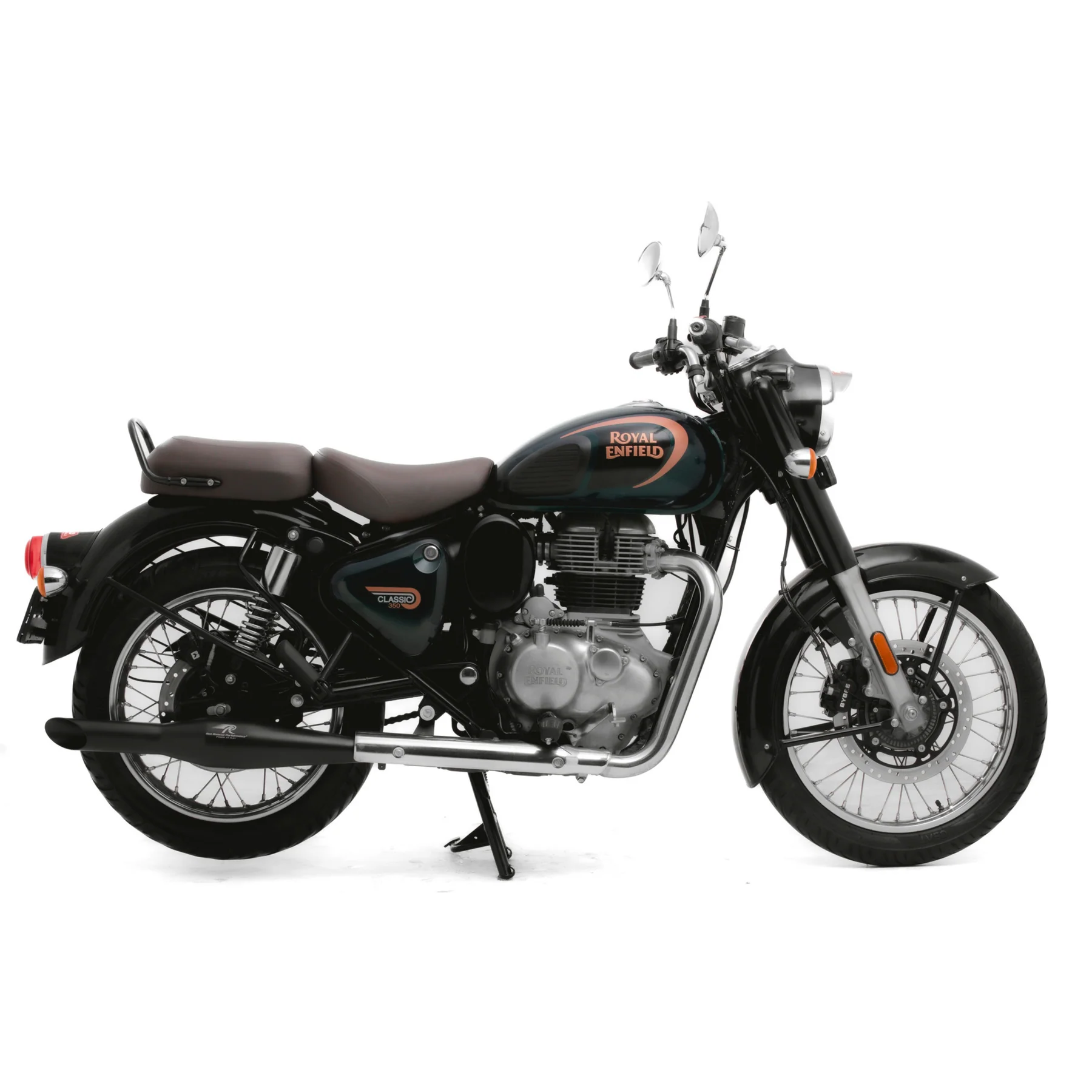 Red Rooster Rumbler Ace Exhaust for Royal Enfield Classic Reborn 350 - Black Finish — изображение 3