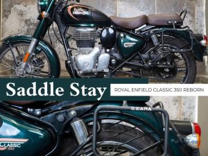 Image ZANA Saddle Stays Mild Steel With Exhaust Sheild Texture Matt Black For Classic 350 Reborn – ZI-8349