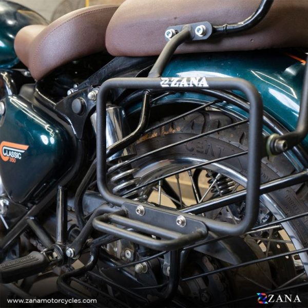 Image ZANA Saddle Stays Mild Steel With Exhaust Sheild Texture Matt Black For Classic 350 Reborn – ZI-8349