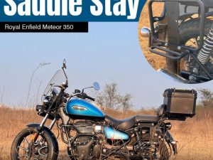 Image ZANA Saddle Stays Mild Steel with Exhaust Shield and Jerry can Mount Textured Matte Black For Meteor 350 – ZI-8397