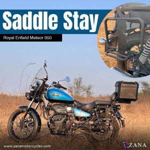 Image ZANA Saddle Stays Mild Steel with Exhaust Shield and Jerry can Mount Textured Matte Black For Meteor 350 – ZI-8397