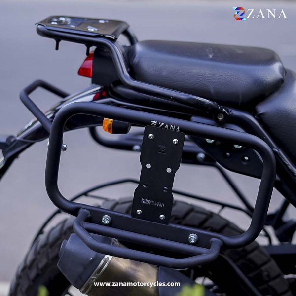 Image Saddle Stays with Exhaust Sheild with Jerry Can Mounting Texture Matt Black for Scram 411(2022) – ZI-8133