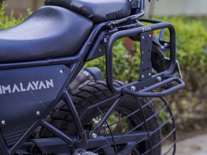 Image Saddle Stays with Exhaust Sheild with Jerry Can Mounting Texture Matt Black for Scram 411(2022) – ZI-8133