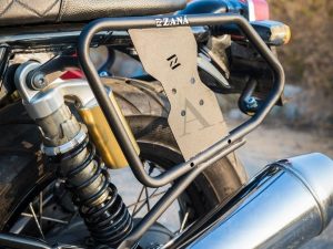 Image Saddle Stays with Exhaust Shield with Jerry Can Mounting Texture Matt Black for GT/INTERCEPTOR650 – ZI-8134