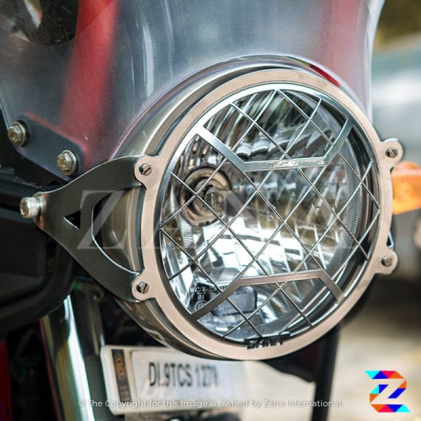 Image Silver Head Light Grill Type-2 for Himalayan (2016-2020) & Himalayan BS6 (2021) by ZANA-ZI-8140