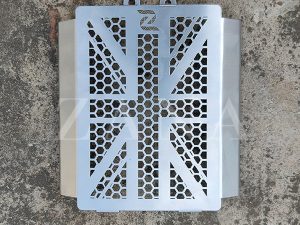 Image UK Flag Type-2 Radiator Grill Silver With Black GT/Interceptor 650- ZANA, ZI-8061