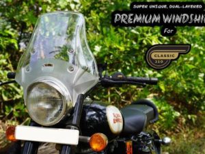 Image “WANDERER” V2 – Premium Windshield for Royal Enfield Classic 350/500