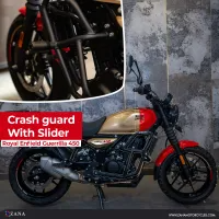 Image ZANA Crash Guard for RE Guerrilla 450 (with Slider – Black Texture – Mild Steel) – Type-1 – ZI-8519