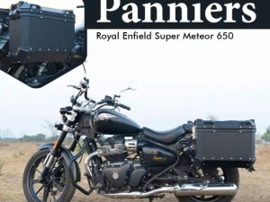 Image ZANA Panniers( 36 LTR ) Aluminium L-Flat Black With Frame For Super Meteor 650 (Coming Soon) – ZI-8500 LB