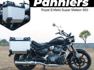 Image ZANA Panniers( 36 LTR ) Aluminium L-Flat Silver With Frame For Super Meteor 650 (Coming Soon) – ZI-8500 LS