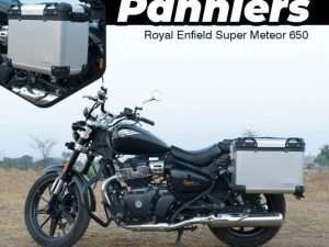Image ZANA Panniers( 36 LTR ) Aluminium R-Flat Silver With Frame For Super Meteor 650 (Coming Soon) – ZI-8500 RS