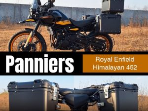 Image ZANA Panniers (36 LTR) Aluminum Round Black With Frame For Himalayan 452 – ZI-8439 RB HIMALAYAN