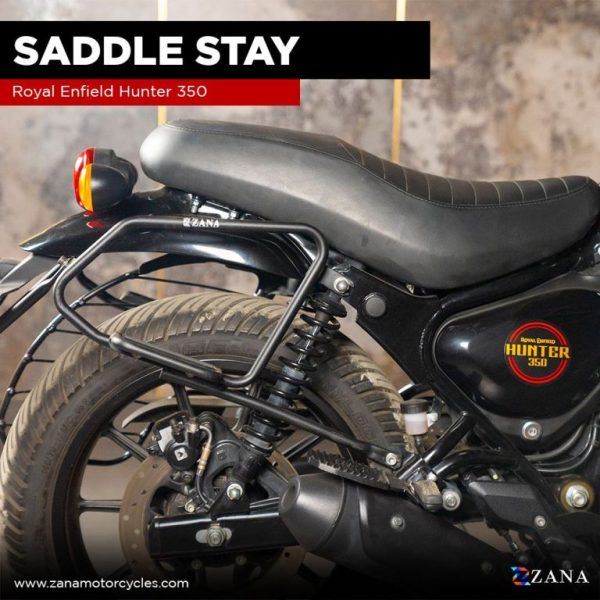 ZANA Saddle Stay Mild Steel with exhaust shield Black For Royal Enfield Hunter 350 – ZI-8325