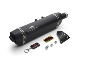 Image Red Rooster Vertex-Black Matte Exhaust for Royal Enfield Scram 411