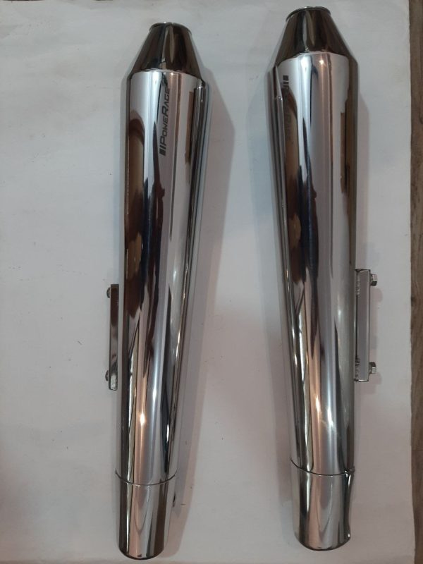 Powerage Slipon Exhaust for Royal Enfield Interceptor 650 / GT 650 – Polish Finish Long — изображение 2
