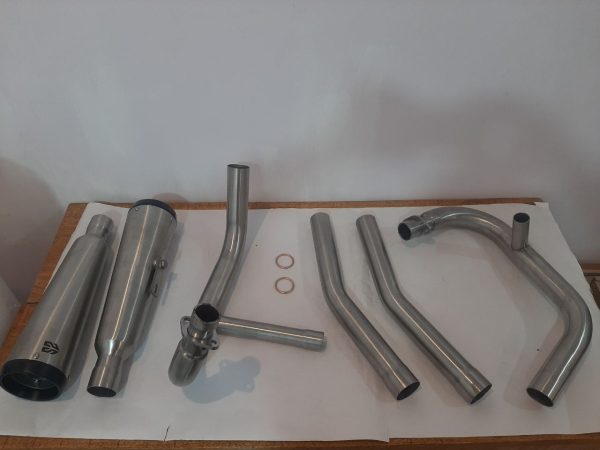 Royal Enfield- 2 x 2 Full System Exhaust with FAT CANS – Interceptor 650 / Continental GT 650 – SS Motocorp — изображение 6