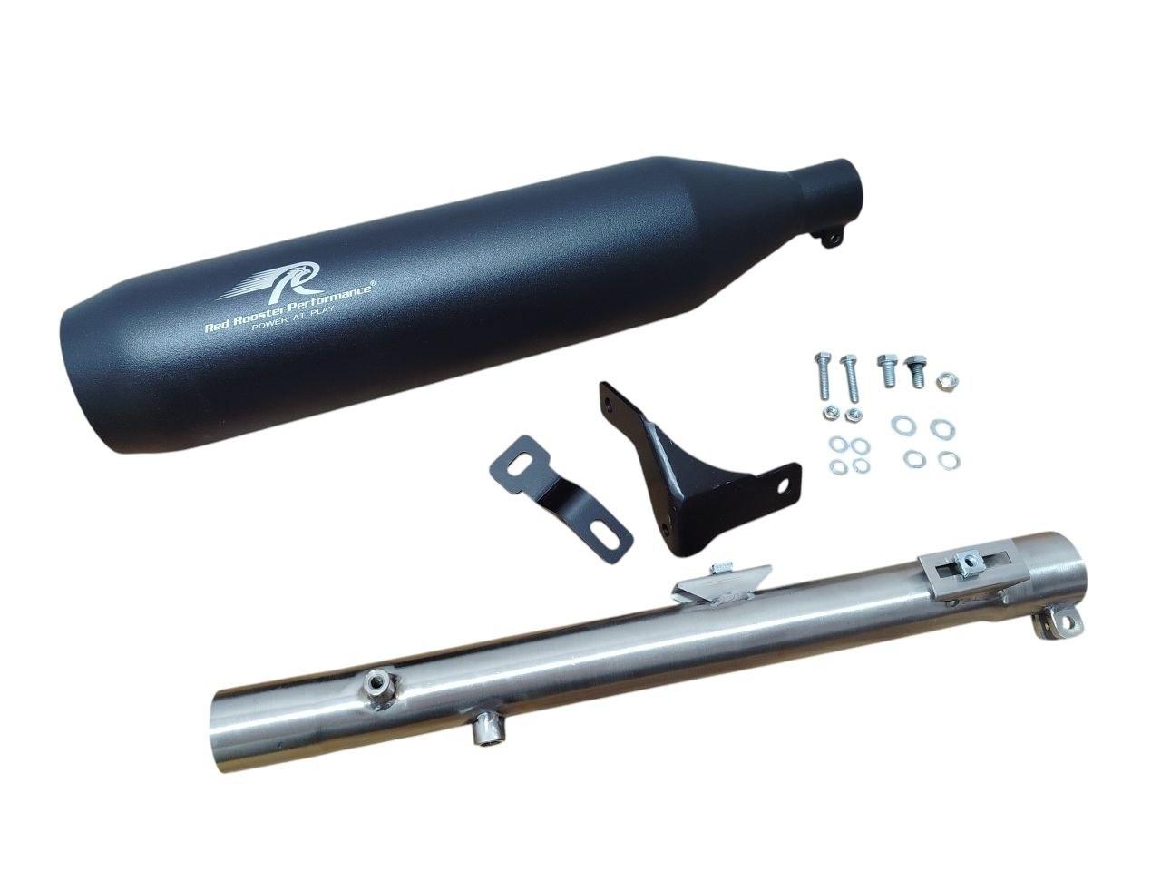 Red Rooster Polestar Pro Black Matte Exhaust for RE Meteor 350 — изображение 2