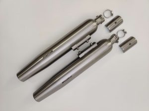 Image Powerage Slipon Exhausts for Super Meteor 650 – Brushed Steel Finish