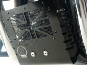 Image ZANA UK Flag SS Bash Plate All Black for GT Interceptor 650 – ZI-8080