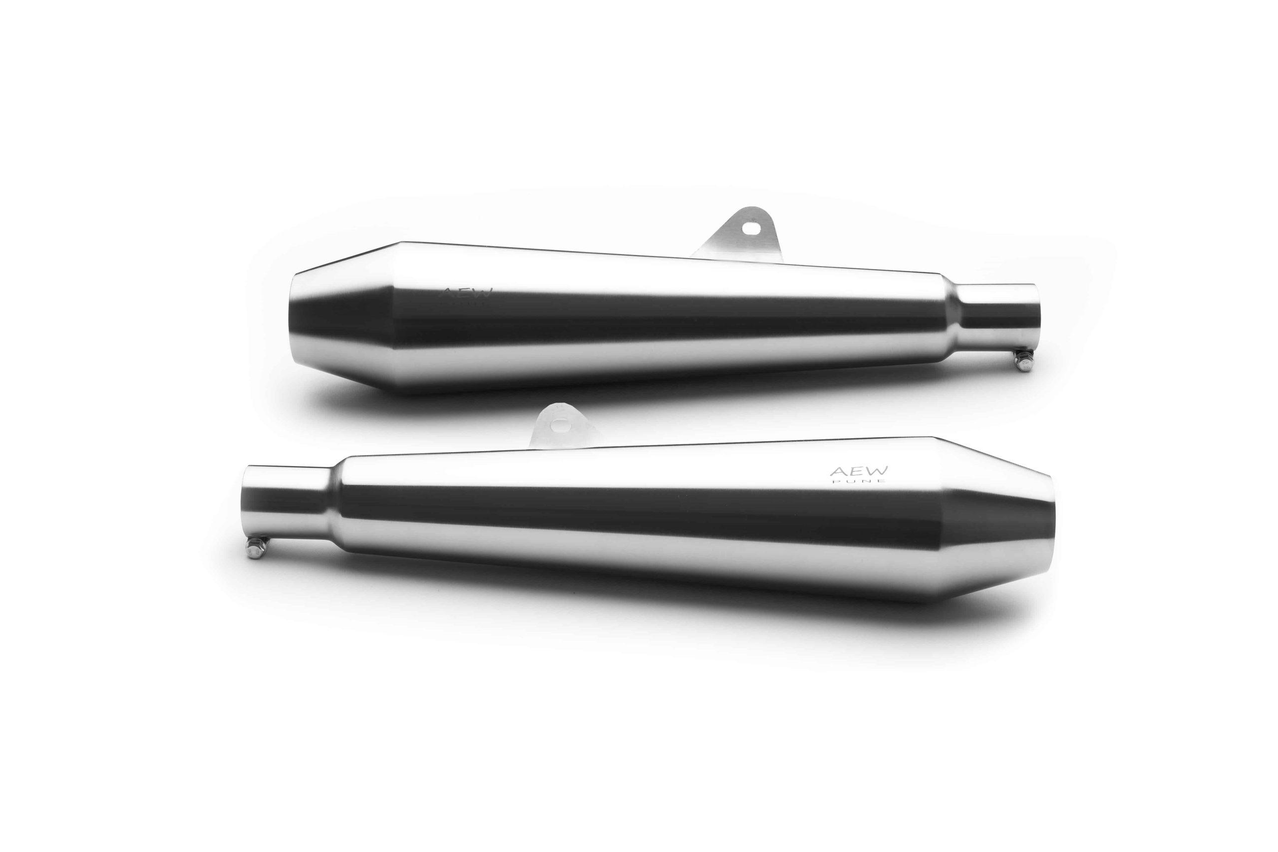 AEW Выхлоп TE 101 Megaphone для Interceptor/GT650 - STAINLESS STEEL MATT POLISH