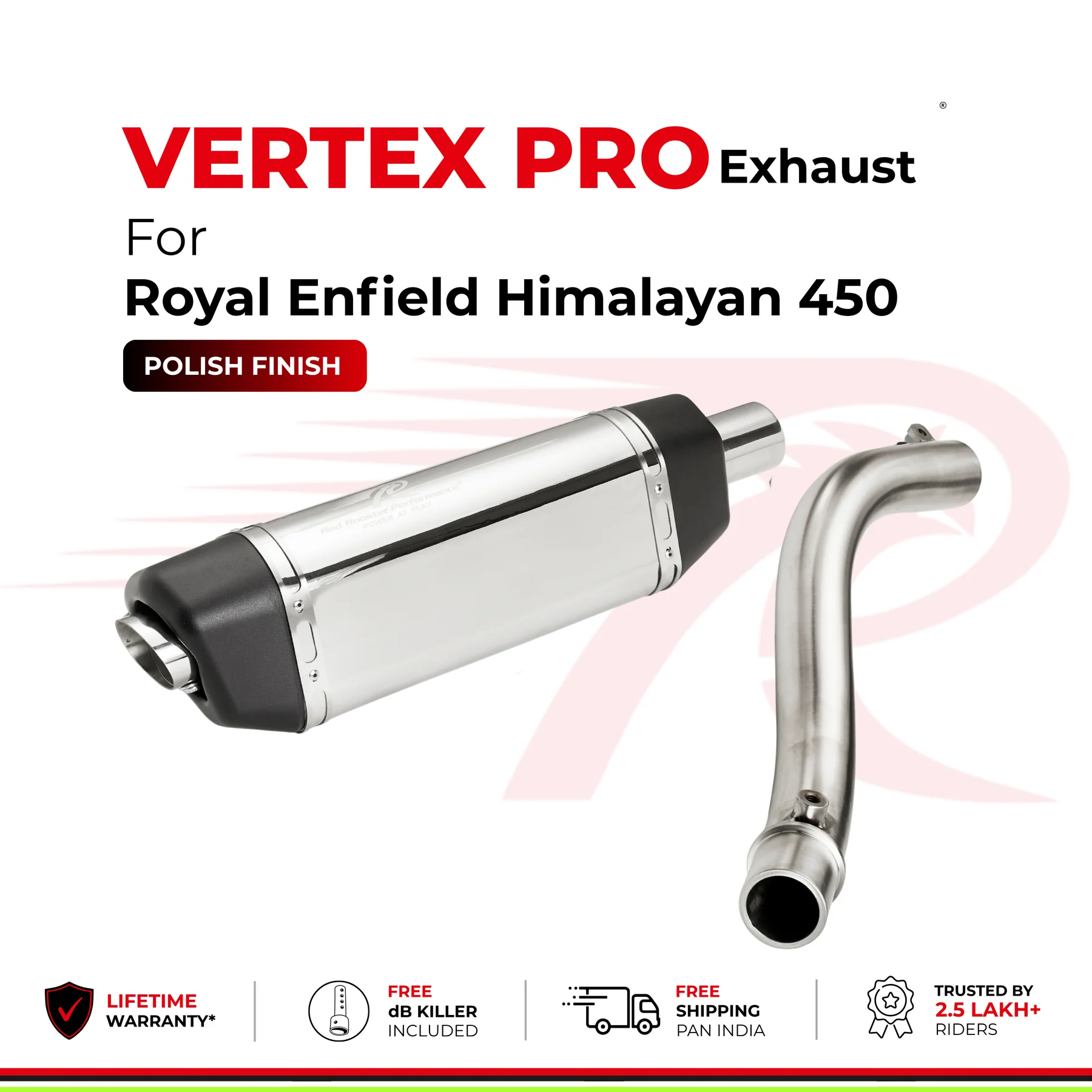 Red Rooster Vertex Pro Exhaust for Royal Enfield Himalayan 450 – Polish — изображение 4
