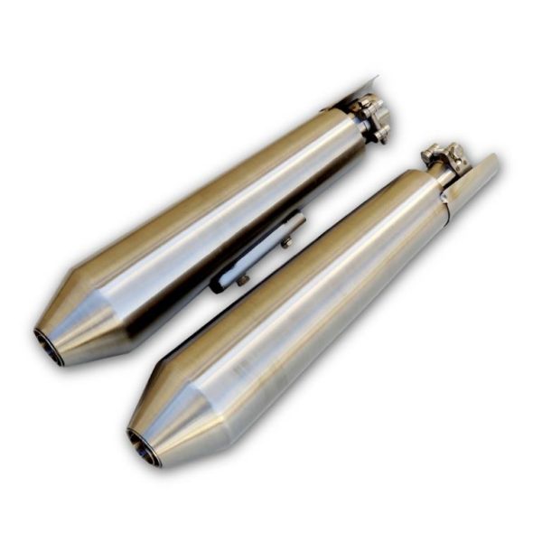 Image Powerage Slip-Ons Exhaust for RE 650 Brushed Steel Finish (Short Type)
