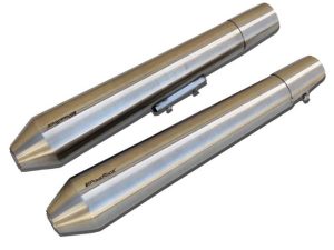 Image Powerage Slip-Ons Exhaust for RE 650 Twins Brushed Steel Finish