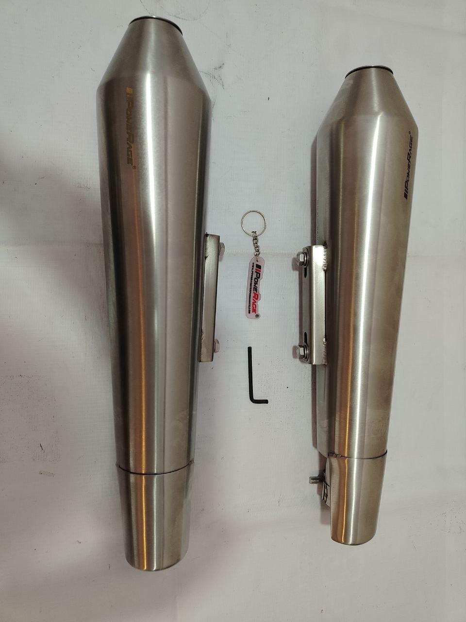 Powerage Slip-Ons Exhaust for RE 650 Brushed Steel Finish (Short Type) — изображение 6