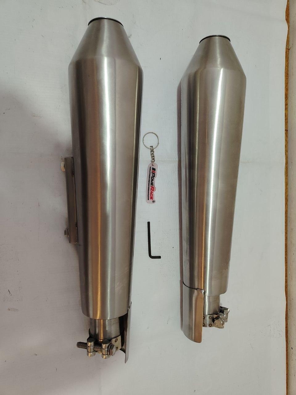 Powerage Slip-Ons Exhaust for RE 650 Brushed Steel Finish (Short Type) — изображение 5