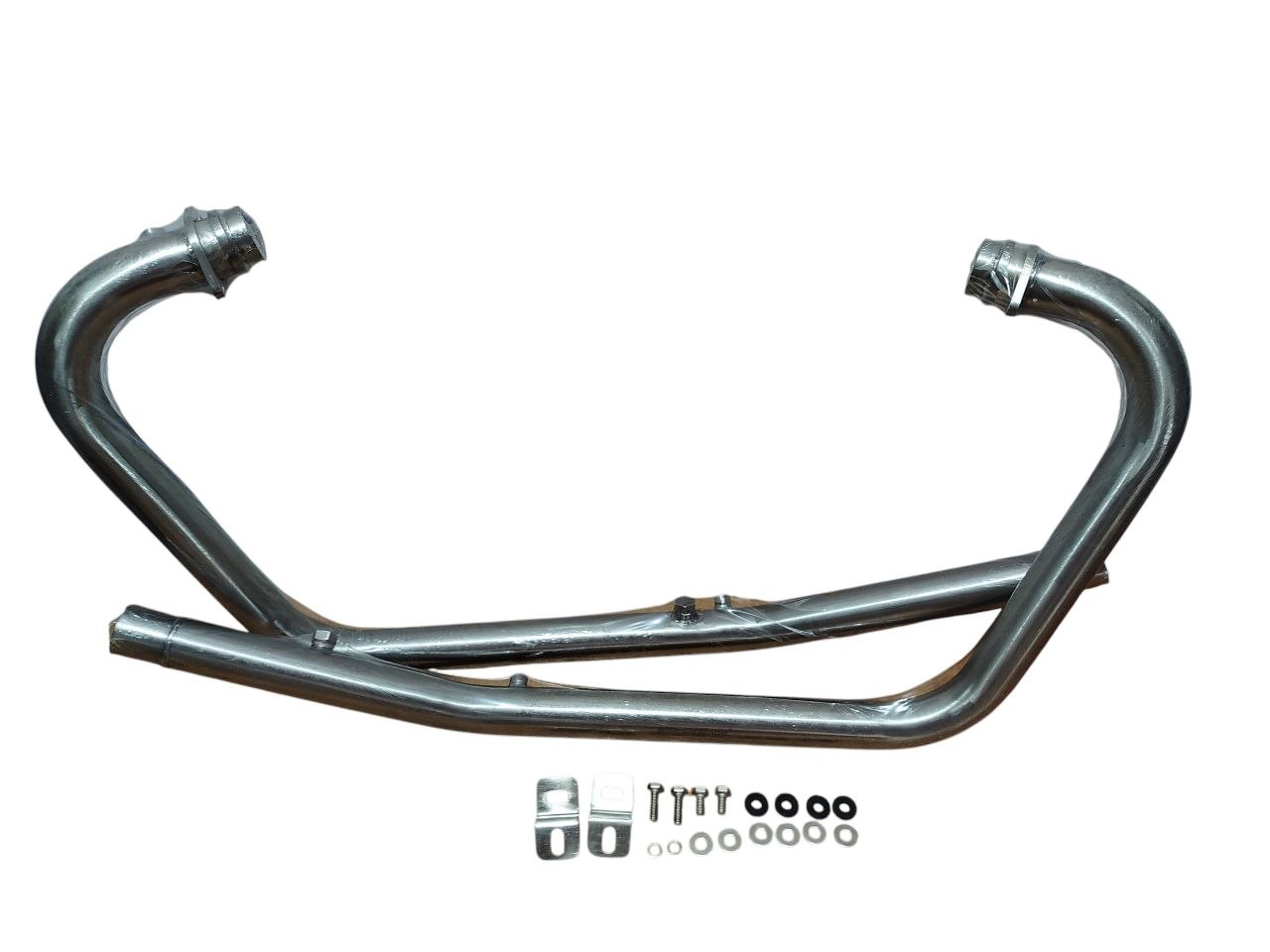 Powerage Performance Headers for RE 650 Twins Brushed Steel Finish — изображение 2